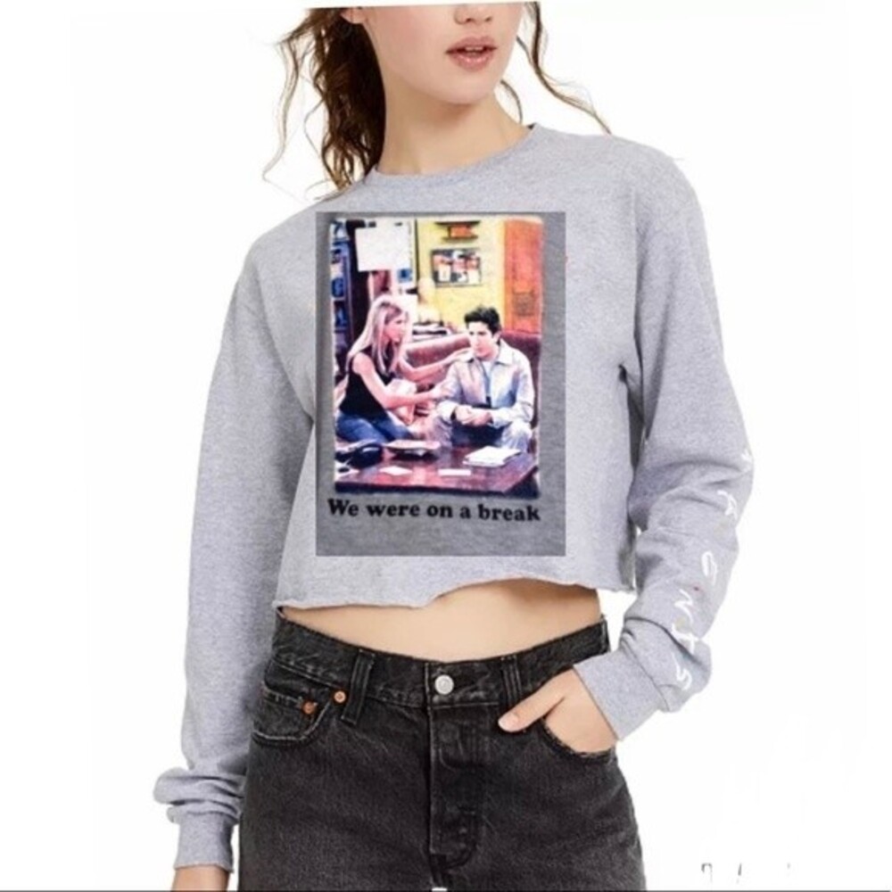 FRIENDS We Were On a Break Cropped Sweatshirt L